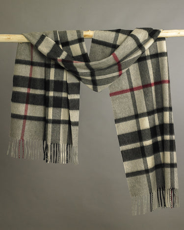 Grey Thomson Tartan Cashmere Extra Wide Scarf